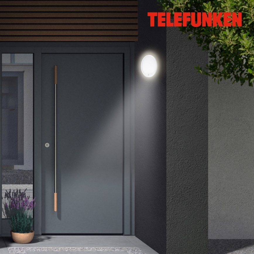 Telefunken 313706TF - LED Outdoor wall light with a sensor LED/15W/230V IP44 white