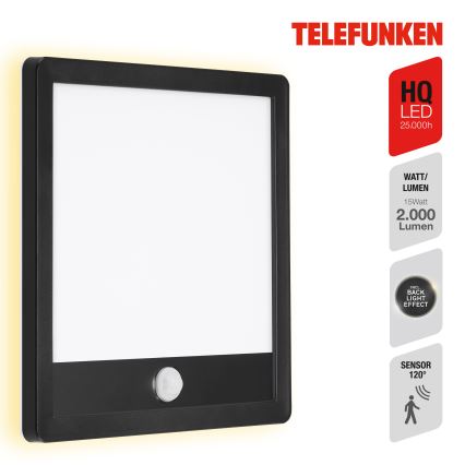 Telefunken 313805TF - LED Outdoor wall light with a sensor LED/15W/230V IP44