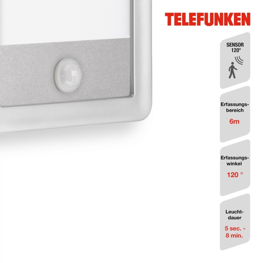 Telefunken 313904TF - LED Outdoor wall light with a sensor LED/16W/230V IP44