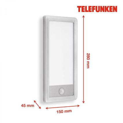 Telefunken 313904TF - LED Outdoor wall light with a sensor LED/16W/230V IP44