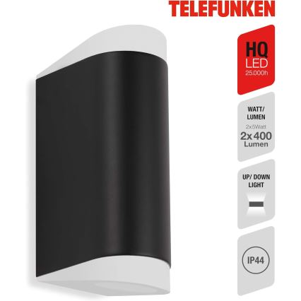 Telefunken 314905TF - LED Outdoor wall light 2xGU10/5W/230V IP44 black