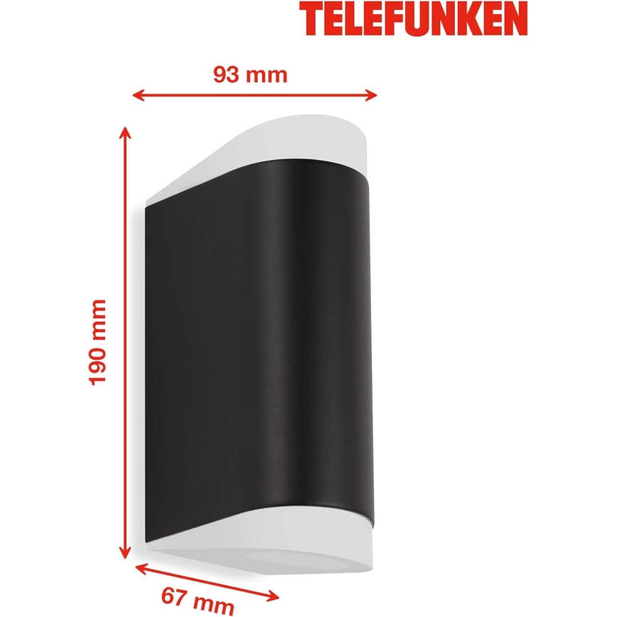 Telefunken 314905TF - LED Outdoor wall light 2xGU10/5W/230V IP44 black