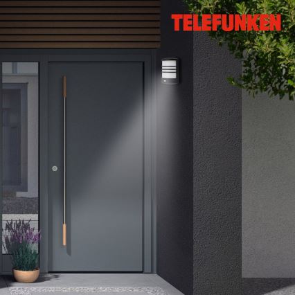 Telefunken 315505TF - LED Outdoor wall light with a sensor LED/12W/230V IP44 black