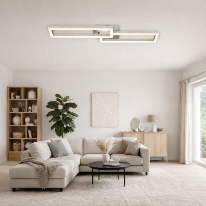 Telefunken 316108TF - FRAME LED RGBW Dimmable Ceiling Light LED/40W/230V 3000-6500K Tuya Wi-Fi Matte Chrome