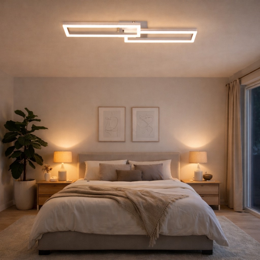 Telefunken 316108TF - FRAME LED RGBW Dimmable Ceiling Light LED/40W/230V 3000-6500K Tuya Wi-Fi Matte Chrome