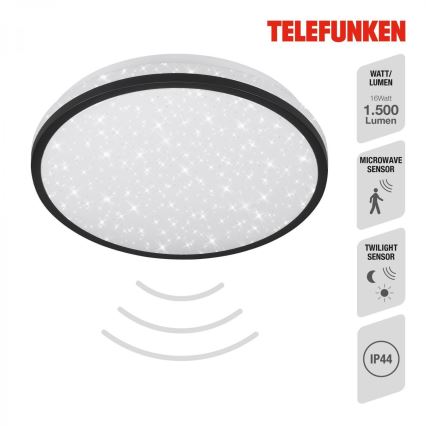 Telefunken 318305TF - LED Bathroom ceiling light with sensor LED/16W/230V IP44 d. 28 cm