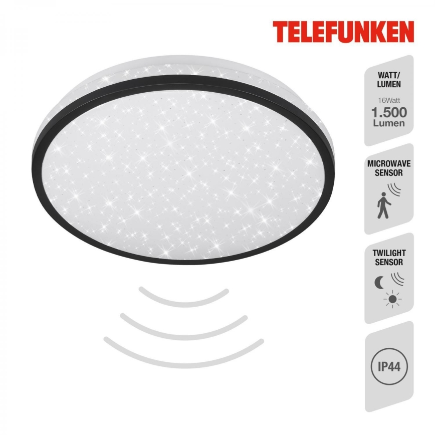 Telefunken 318305TF - LED Bathroom ceiling light with sensor LED/16W/230V IP44 d. 28 cm
