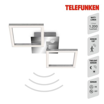 Telefunken 318508TF - LED Ceiling light with sensor FRAME LED/12W/230V 3000K matte chrome