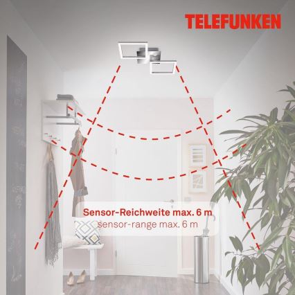 Telefunken 318508TF - LED Ceiling light with sensor FRAME LED/12W/230V 3000K matte chrome