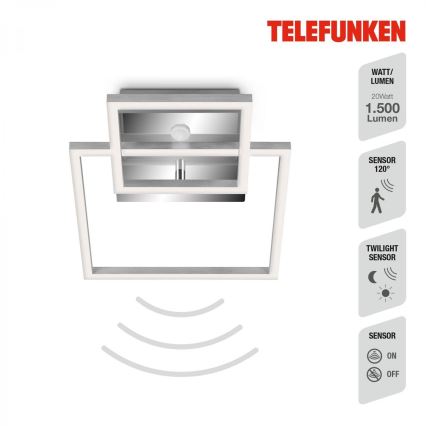 Telefunken 318608TF - LED Ceiling light with sensor FRAME LED/17W/230V 3000K matte chrome