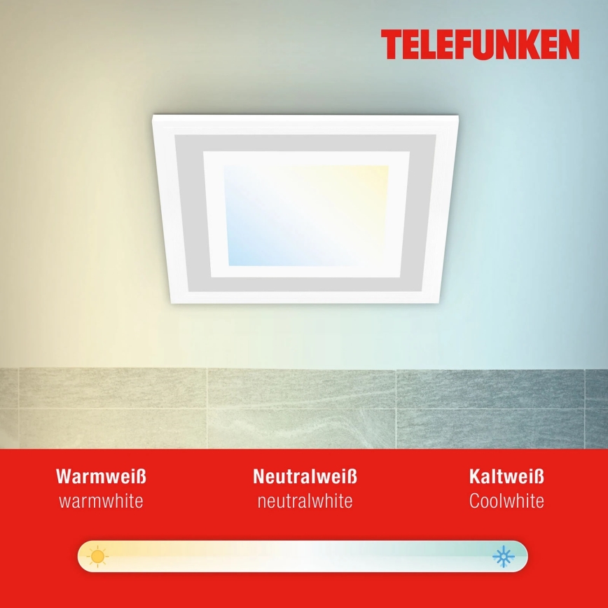 Telefunken 318706TF - RGBW Dimmable LED Panel/18W/230V 3000-6500K + Remote Control