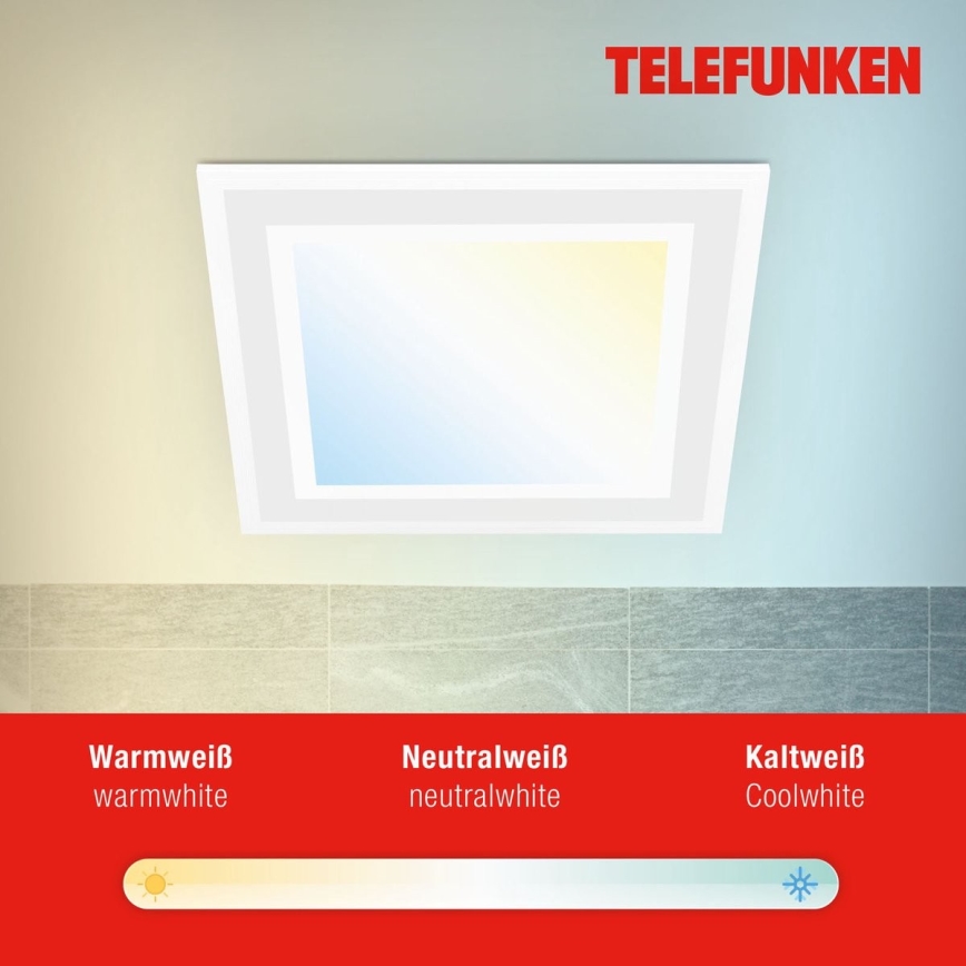 Telefunken 318806TF - LED RGBW Dimmable ceiling light LED/24W/230V 3000-6500K + remote control