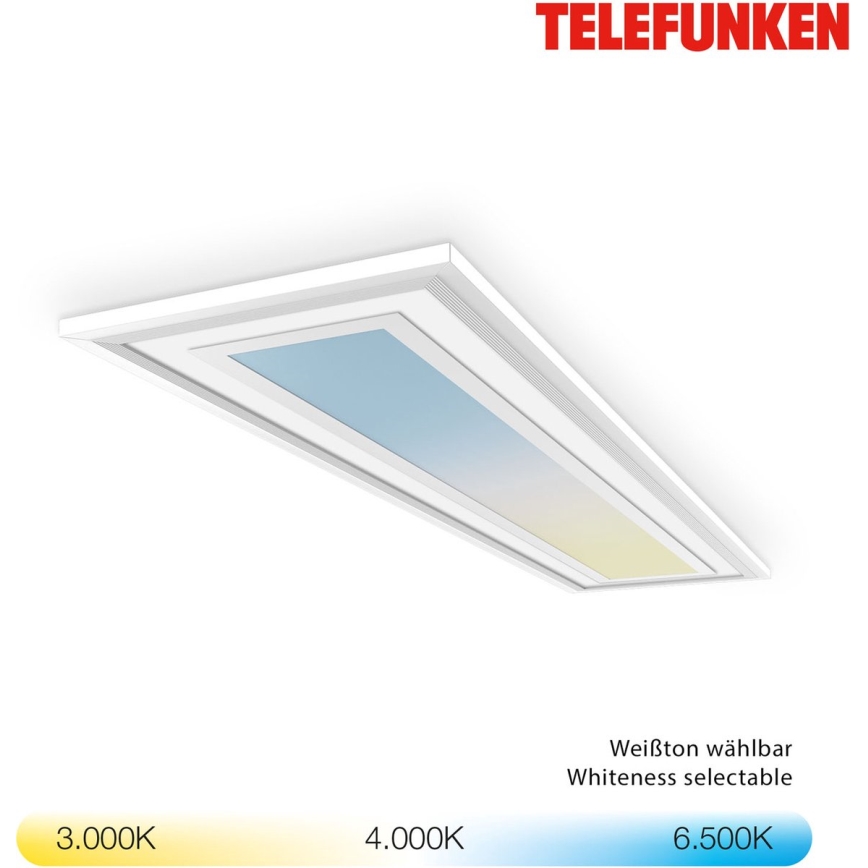 Telefunken 318906TF - LED RGBW Dimmable Ceiling Light LED/24W/230V 3000-6500K 25x100 cm + Remote Control