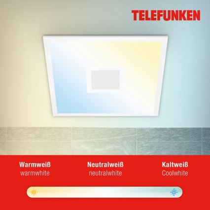 Telefunken 319106TF - RGBW Dimmable ceiling light LED/24W/230V 2700-6500K white + remote control