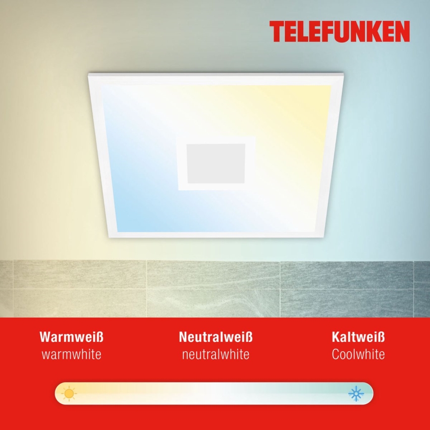 Telefunken 319106TF - RGBW Dimmable ceiling light LED/24W/230V 2700-6500K white + remote control