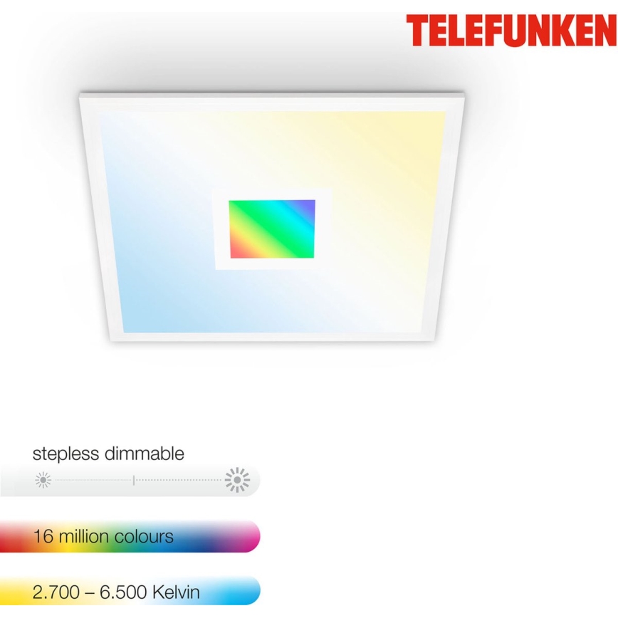 Telefunken 319106TF - RGBW Dimmable ceiling light LED/24W/230V 2700-6500K white + remote control