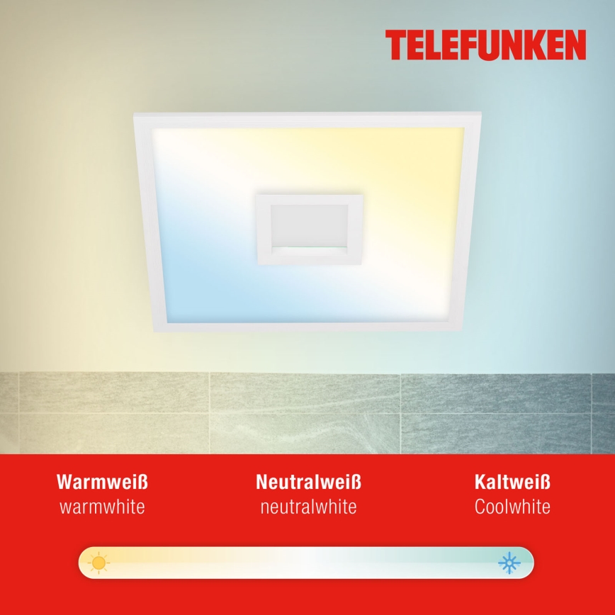 Telefunken 319406TF - RGBW Dimmable ceiling light LED/24W/230V 2700-6500K white + remote control