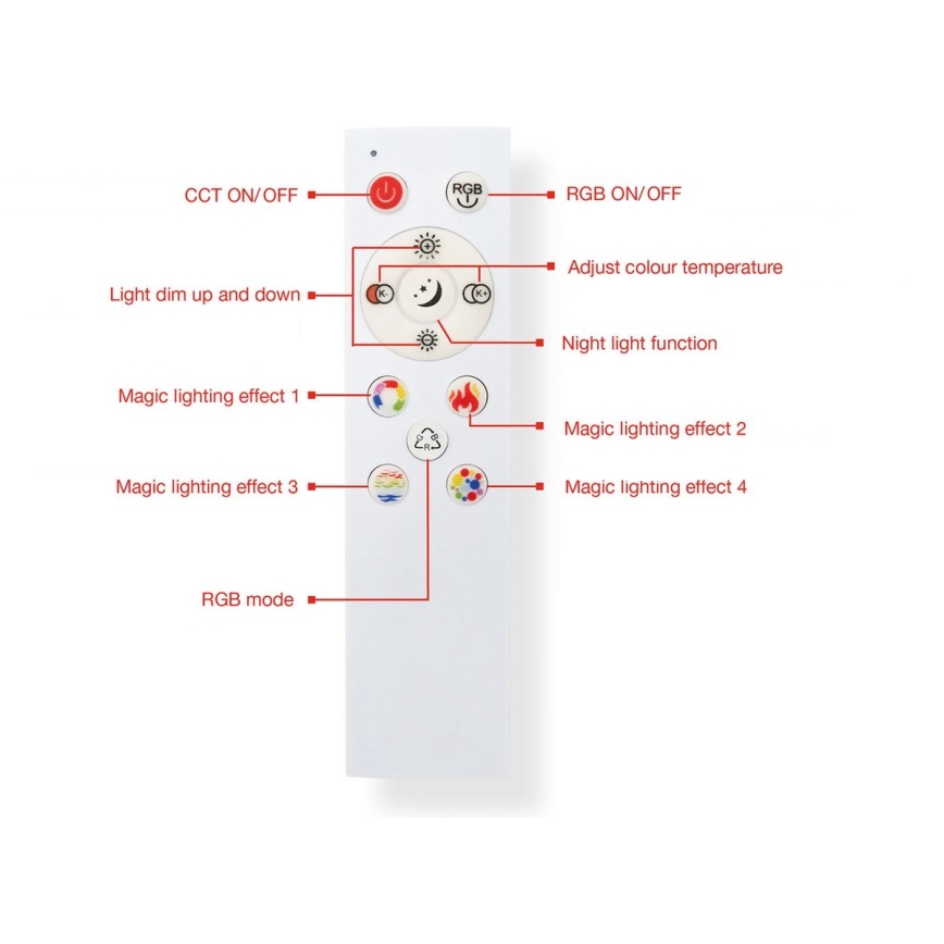 Telefunken 319704TF - LED RGB Dimmable ceiling light LED/24W/230V 3000-6500K + remote control