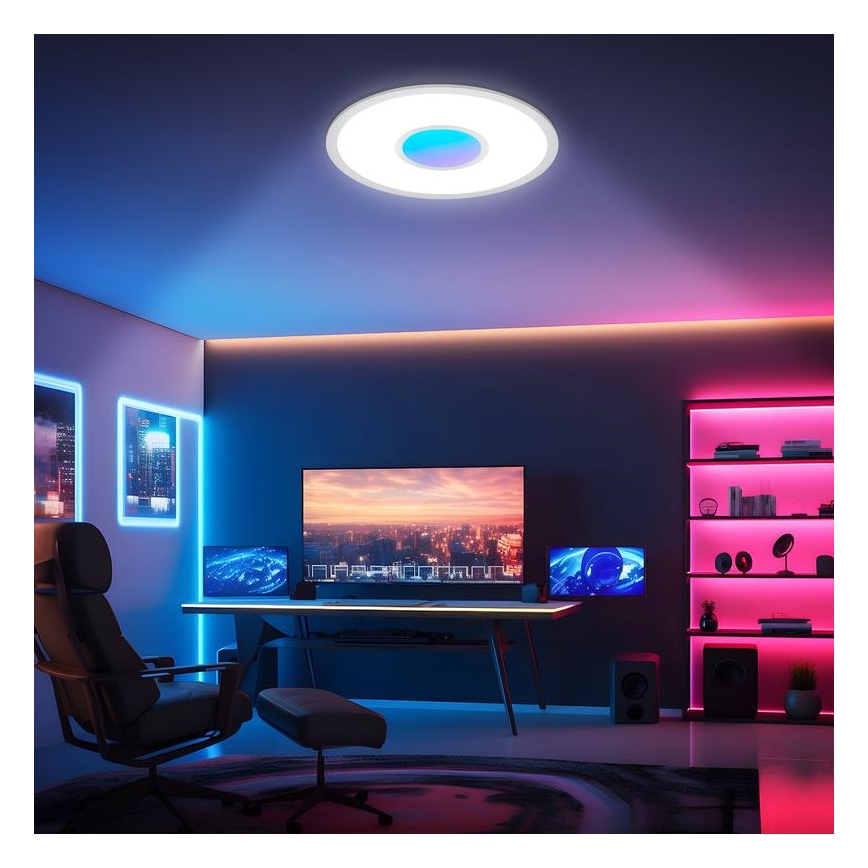 Telefunken 320104TF - LED RGBW Dimmable Ceiling Light LED/21W/230V 3000–6500K Ø 45 cm + Remote Control