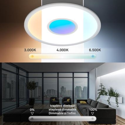 Telefunken 320104TF - LED RGBW Dimmable Ceiling Light LED/21W/230V 3000–6500K Ø 45 cm + Remote Control