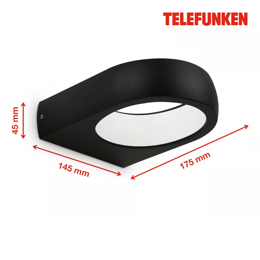 Telefunken 320205TF - LED Outdoor Wall Light LED/7.5W/230V IP44 Black