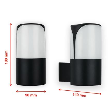 Telefunken 320305TF - Outdoor wall light 1xE27/12W/230V IP44 black