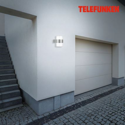 Telefunken 320404TF - LED Outdoor Wall Light 2xLED/8W/230V IP44 matte chrome