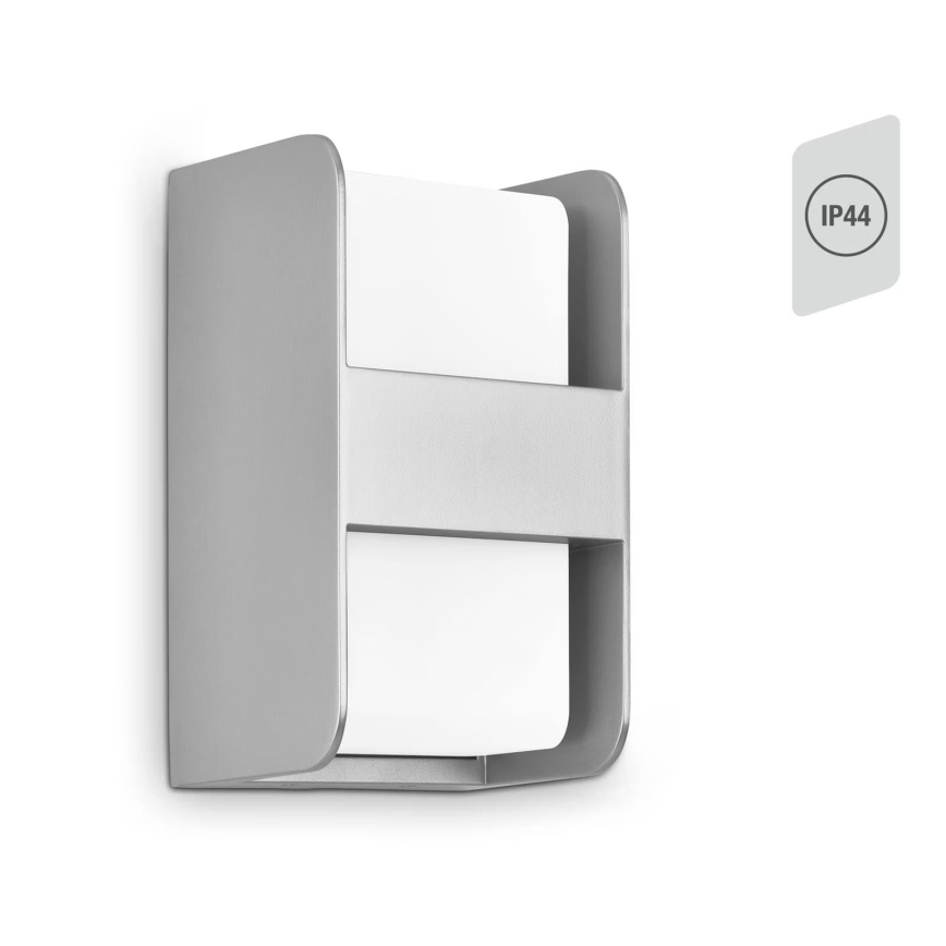 Telefunken 321004TF - Outdoor wall light 1xE27/12W/230V IP44 silver