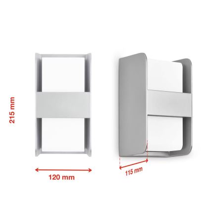 Telefunken 321004TF - Outdoor wall light 1xE27/12W/230V IP44 silver