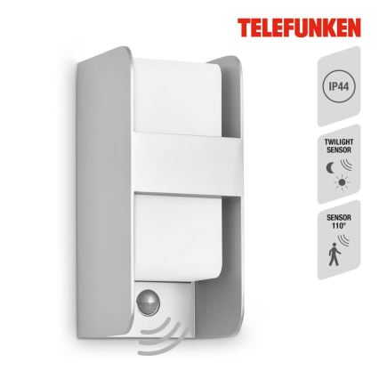 Telefunken 321104TF - Outdoor wall light with a sensor 1xE27/12W/230V IP44 white
