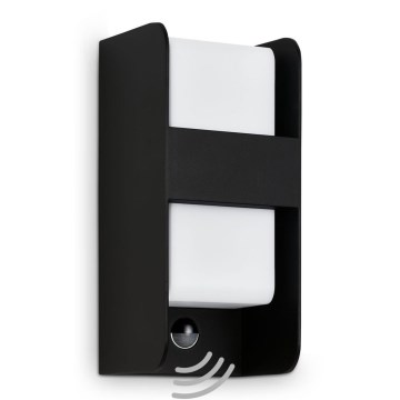 Telefunken 321105TF - Outdoor wall light with a sensor 1xE27/12W/230V IP44 black