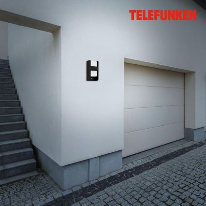 Telefunken 321105TF - Outdoor wall light with a sensor 1xE27/12W/230V IP44 black