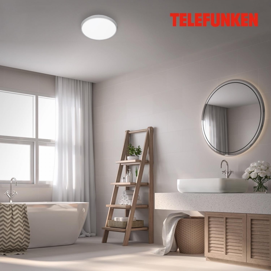 Telefunken 601604TF - LED Bathroom ceiling light with sensor LED/12W/230V IP44 d. 29 cm