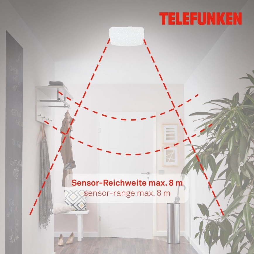 Telefunken 601906TF - LED Ceiling light with sensor LED/12W/230V 4000K