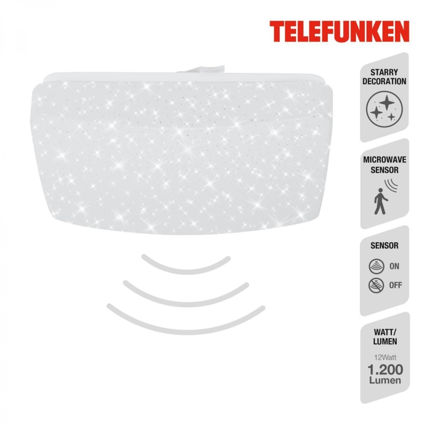 Telefunken 601906TF - LED Ceiling light with sensor LED/12W/230V 4000K