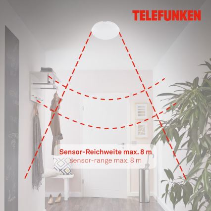 Telefunken 602006TF - LED Bathroom ceiling light with sensor LED/15W/230V IP44 4000K
