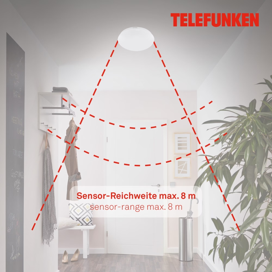 Telefunken 602006TF - LED Bathroom ceiling light with sensor LED/15W/230V IP44 4000K