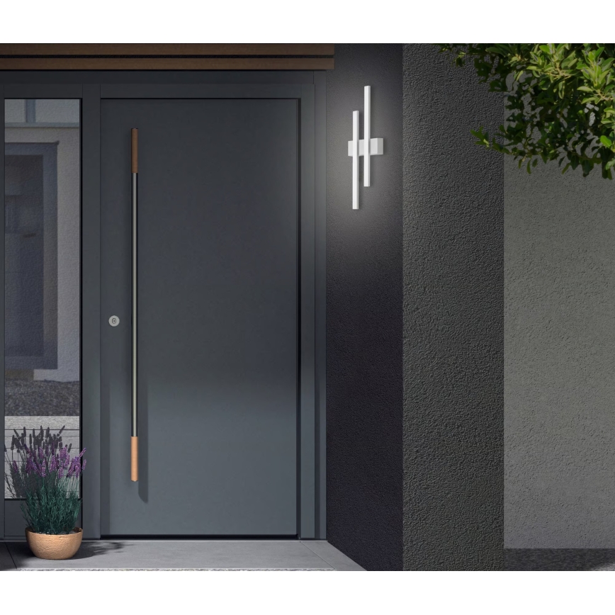 Telefunken - LED Outdoor Wall Light, 2x4W LEDs, 230V, IP44, Silver