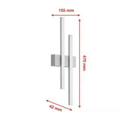 Telefunken - LED Outdoor Wall Light, 2x4W LEDs, 230V, IP44, Silver