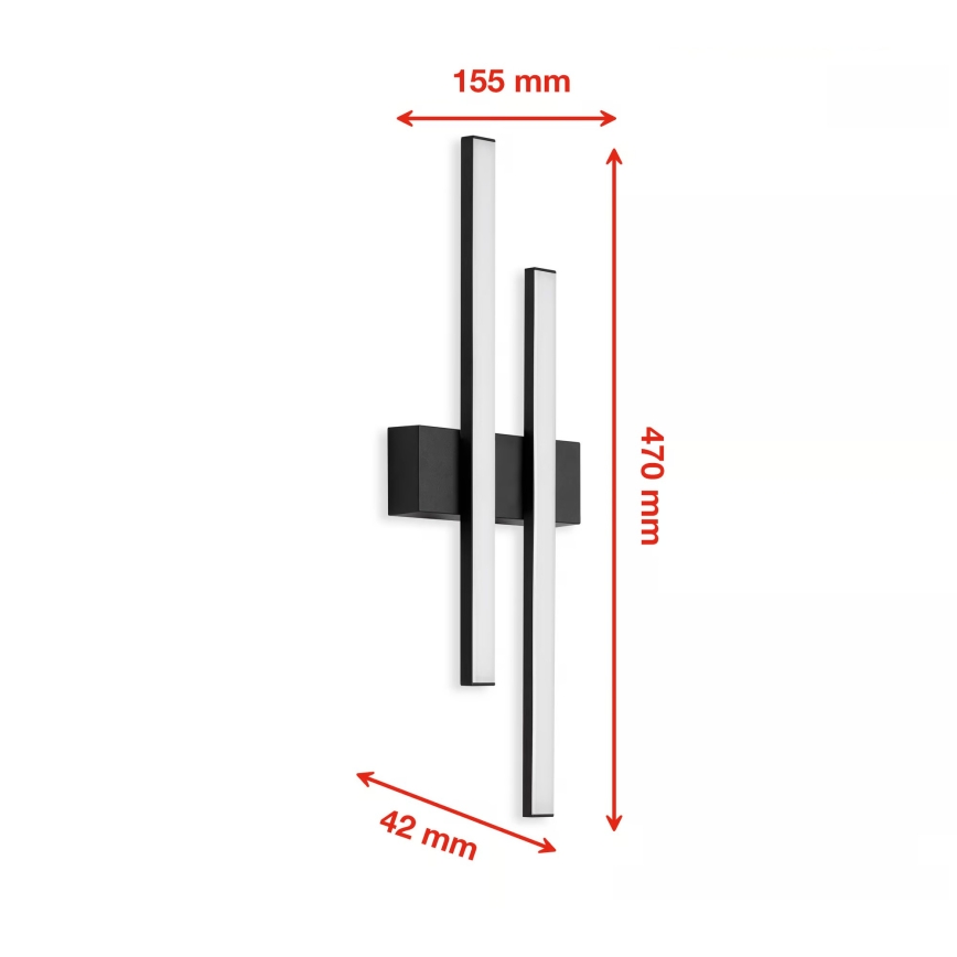 Telefunken - LED Outdoor Wall Light 2xLED/4W/230V IP44 Black
