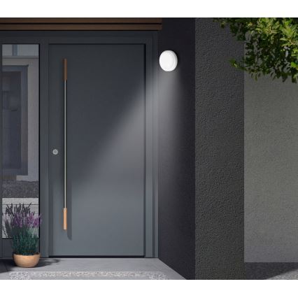 Telefunken - 12W LED Outdoor Wall Light with Dusk and Motion Sensor, 230V, IP44, White