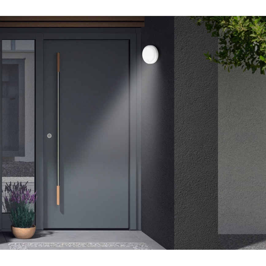 Telefunken - 12W LED Outdoor Wall Light with Dusk and Motion Sensor, 230V, IP44, White