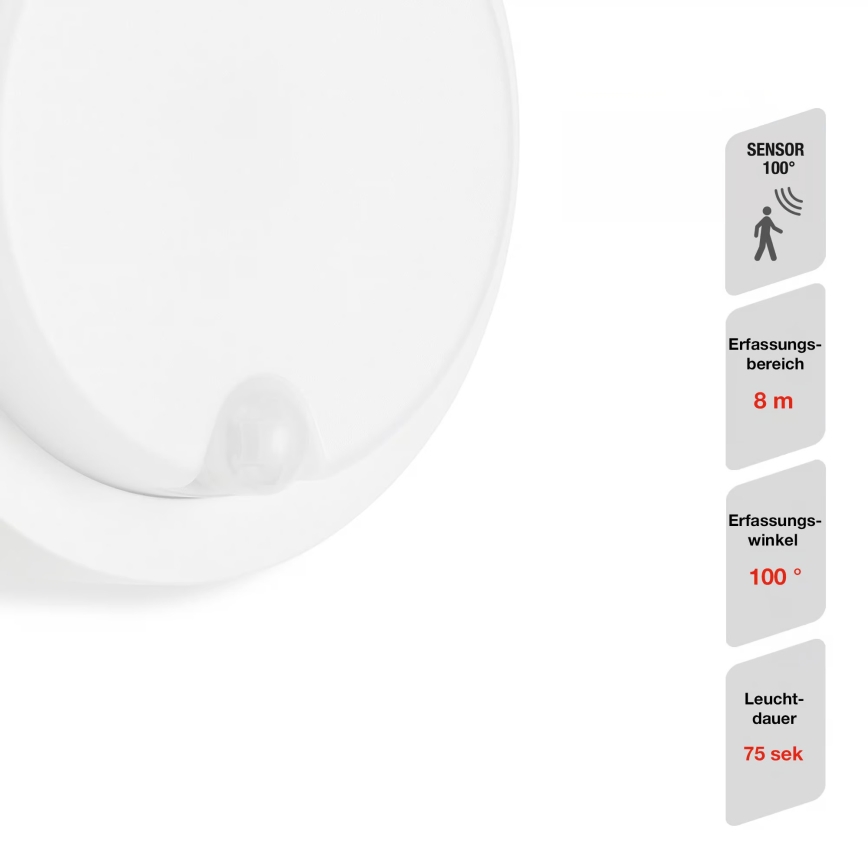 Telefunken - 12W LED Outdoor Wall Light with Dusk and Motion Sensor, 230V, IP44, White