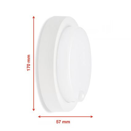 Telefunken - 12W LED Outdoor Wall Light with Dusk and Motion Sensor, 230V, IP44, White