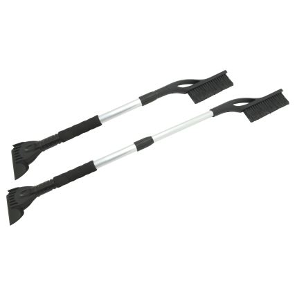 Telescopic car scraper with broom 100 cm black/silver