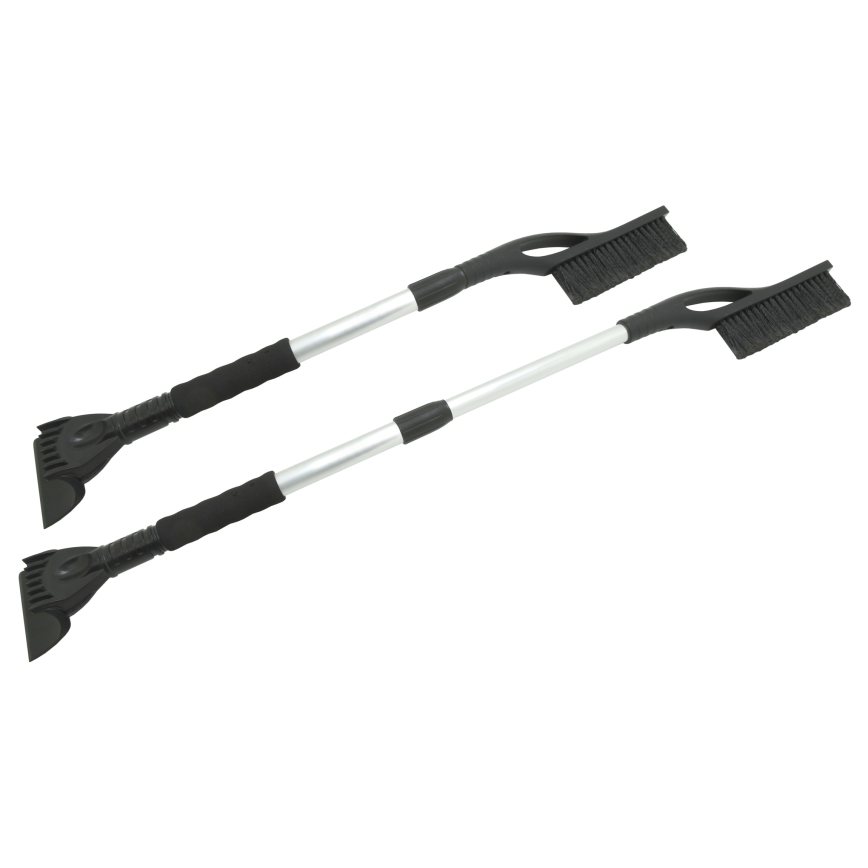 Telescopic car scraper with broom 100 cm black/silver