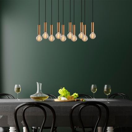 TEMPO cable-hung chandelier 10xE27/40W/230V gold