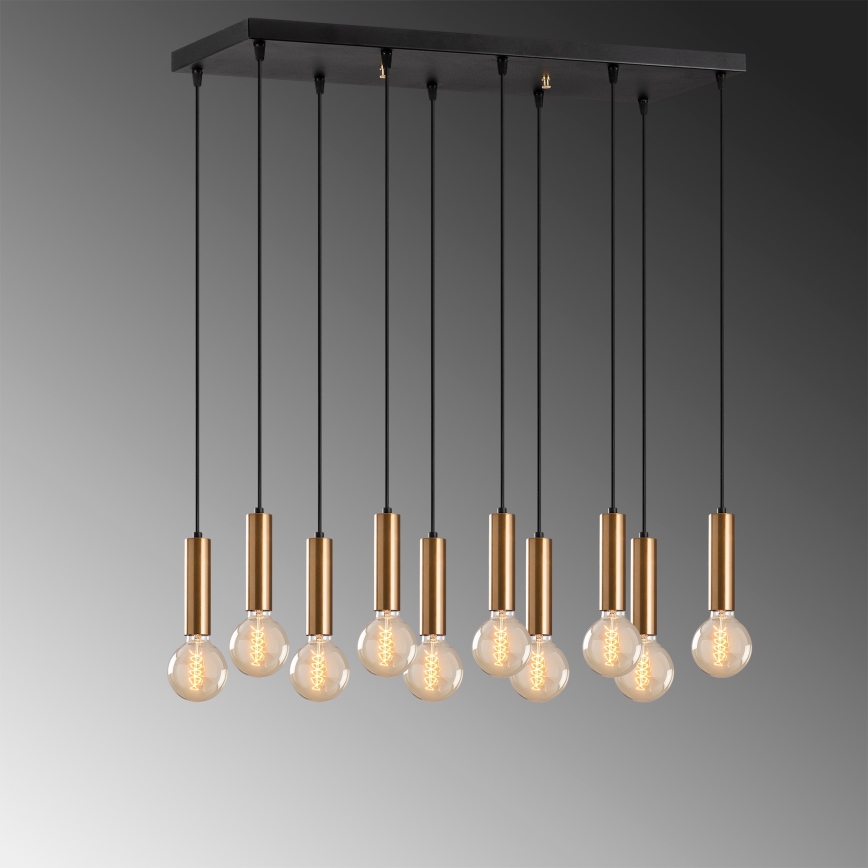 TEMPO cable-hung chandelier 10xE27/40W/230V gold