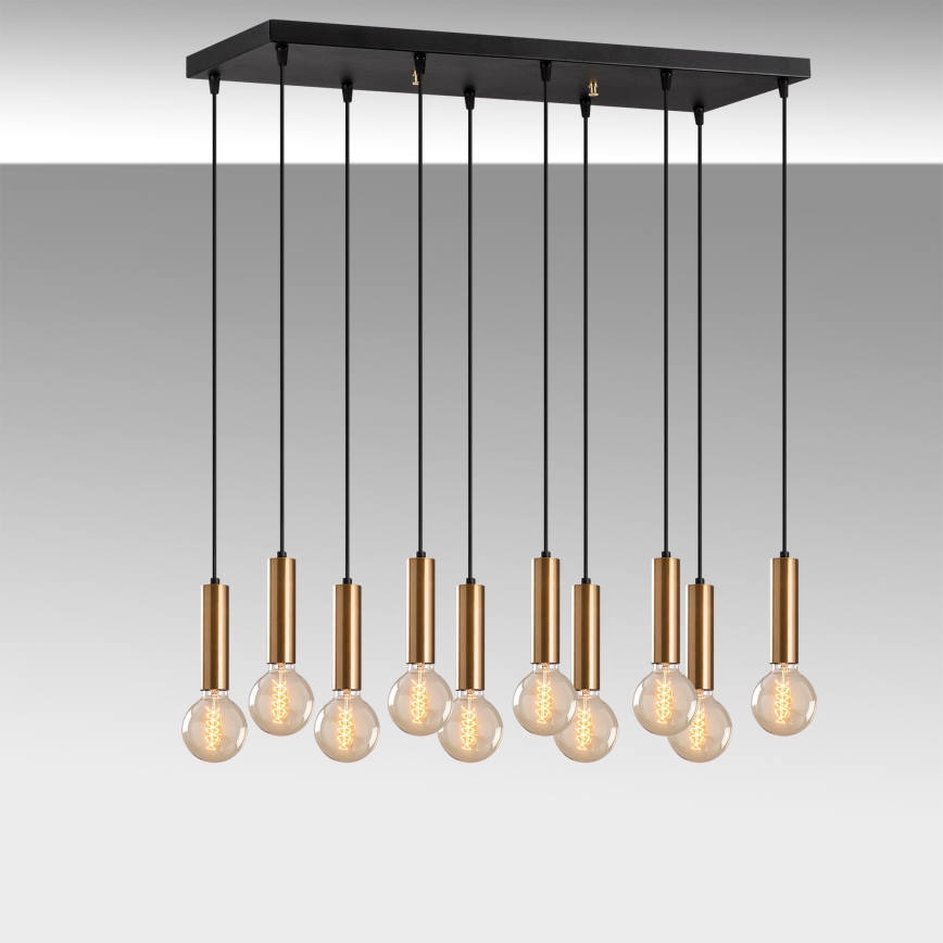 TEMPO cable-hung chandelier 10xE27/40W/230V gold