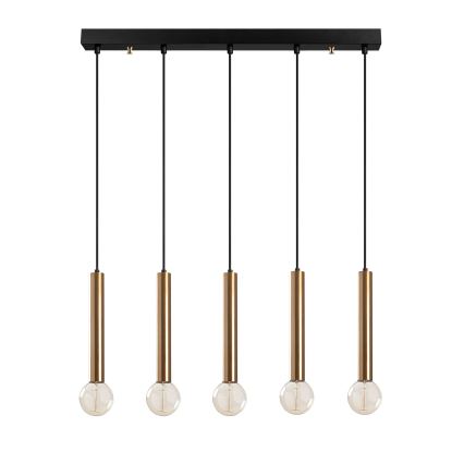 TEMPO cable-hung chandelier 5xE27/40W/230V, gold